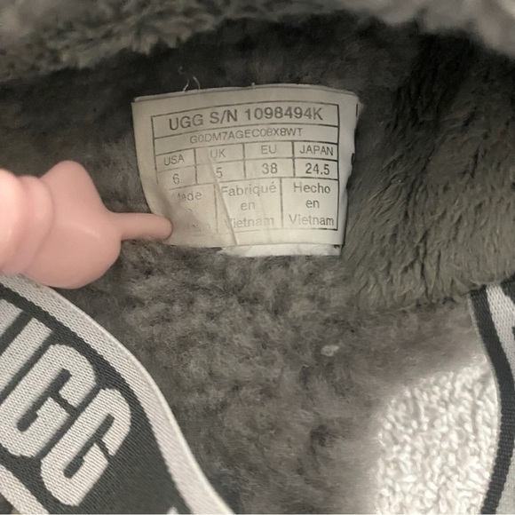 UGG Women’s Size 6 Fluff Yeah Grey Slide Slippers Comfort Faux Fur - Picture 5 of 8